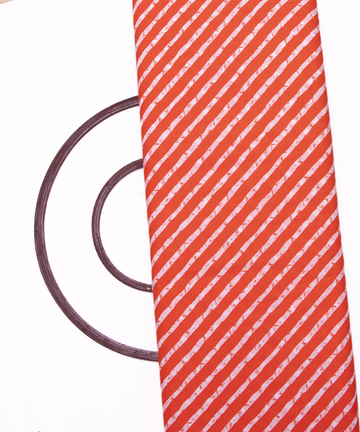 Orange Colour Lehariya Printed Cotton Fabric
